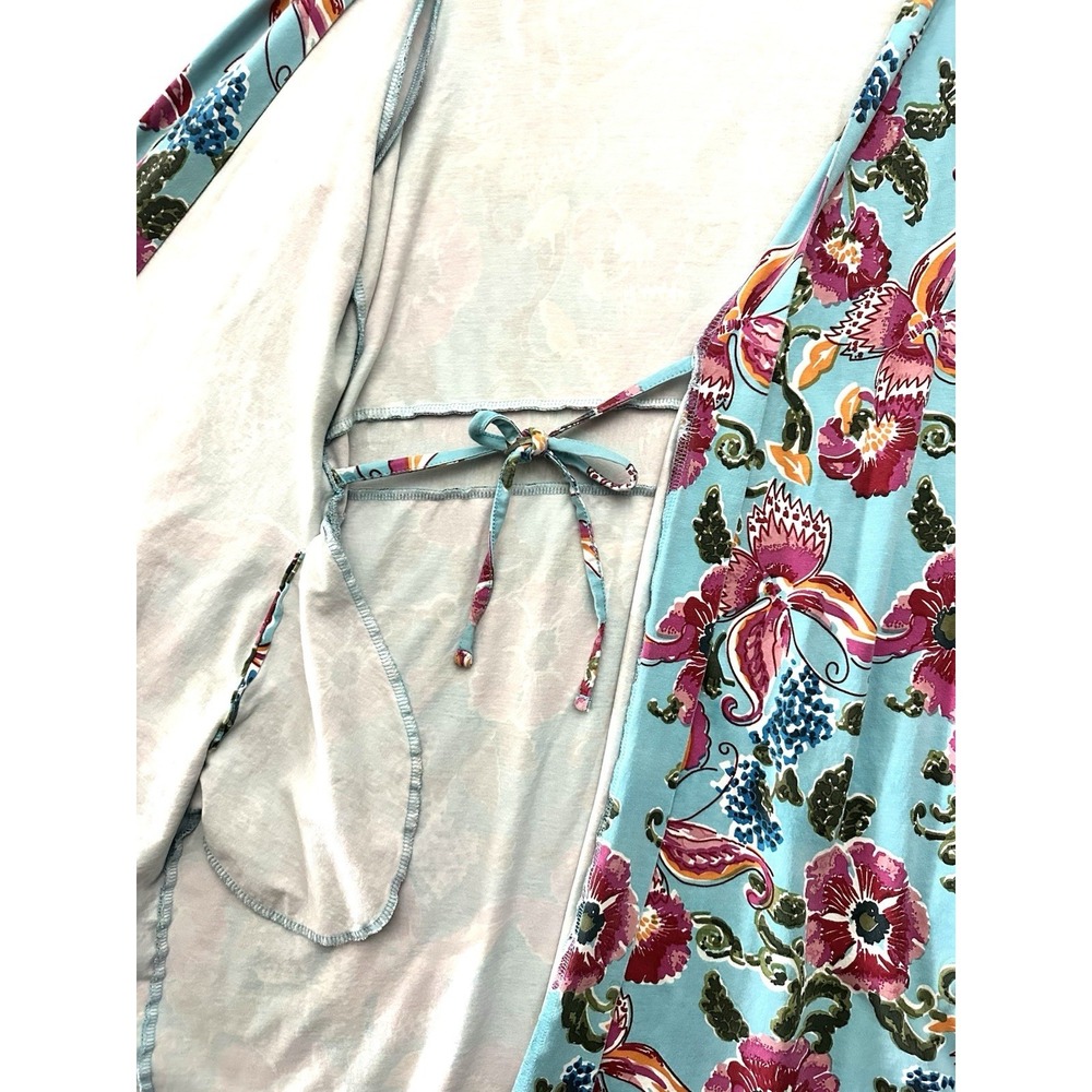 Baby Be Mine L/XL Maternity Nursing Robe Isabella Floral Belted Pockets - Picture 10 of 12